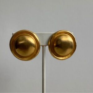 Vintage Givenchy Paris Brushed Gold Clip On Earrings